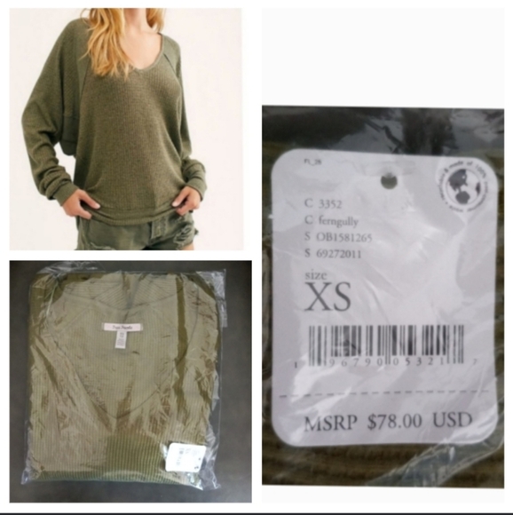 Free People Tops - NWT Free People Santa Clara Thermal long sleeves  top Size XS